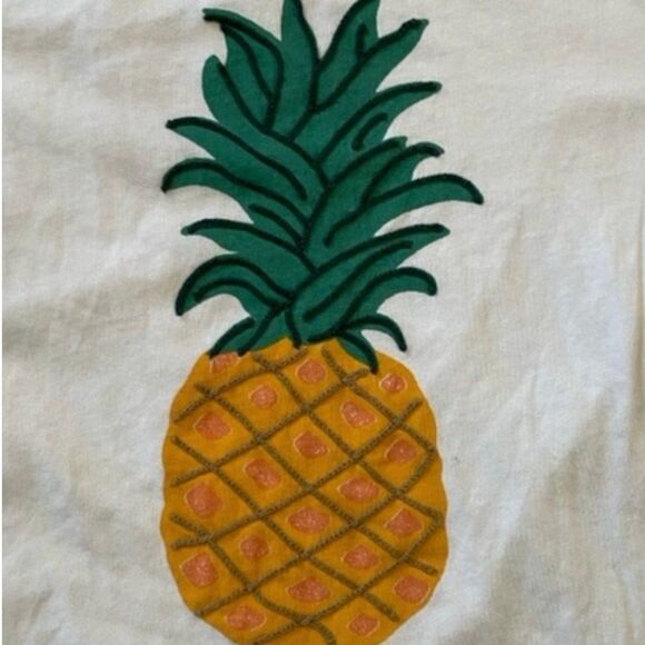 Banana Republic Pineapple Graphic Tee White Green Orange Knit Short Sleeve S - Picture 3 of 6